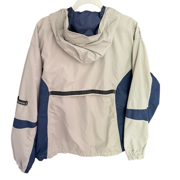 Columbia Women’s Packable hooded Windbreaker Jacket size XL EUC blue and stone - Picture 2 of 10
